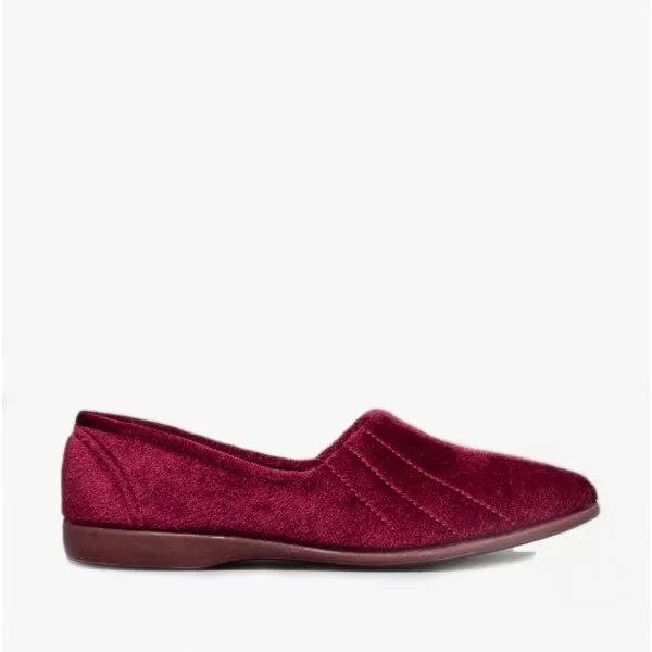 GBS AUDREY Slip On Womens Slippers Burgundy sold by Shuperb
