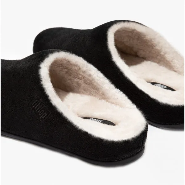 FitFlop CHRISSIE SHEARLING Womens Suede Mule Slippers Black sold by Shuperb product image thumbnail 5