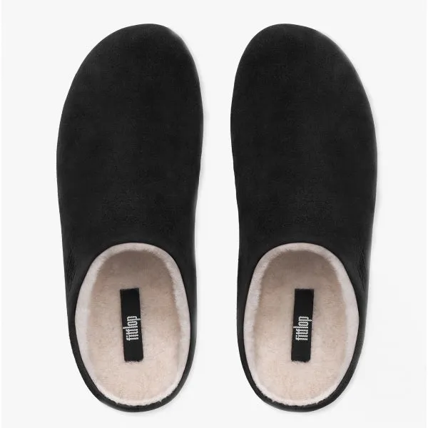 FitFlop CHRISSIE SHEARLING Womens Suede Mule Slippers Black sold by Shuperb product image thumbnail 3
