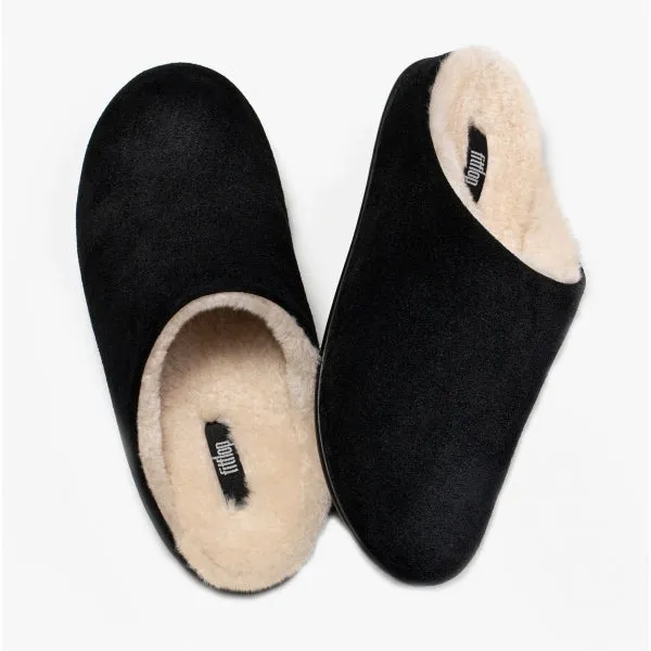 FitFlop CHRISSIE SHEARLING Womens Suede Mule Slippers Black sold by Shuperb product image thumbnail 2
