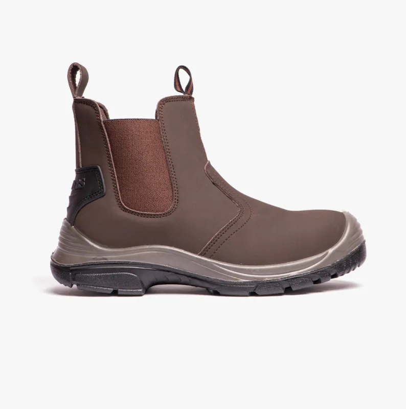 Grafters M371B Mens Coated Leather Safety Dealer Boots Brown sold by Shuperb