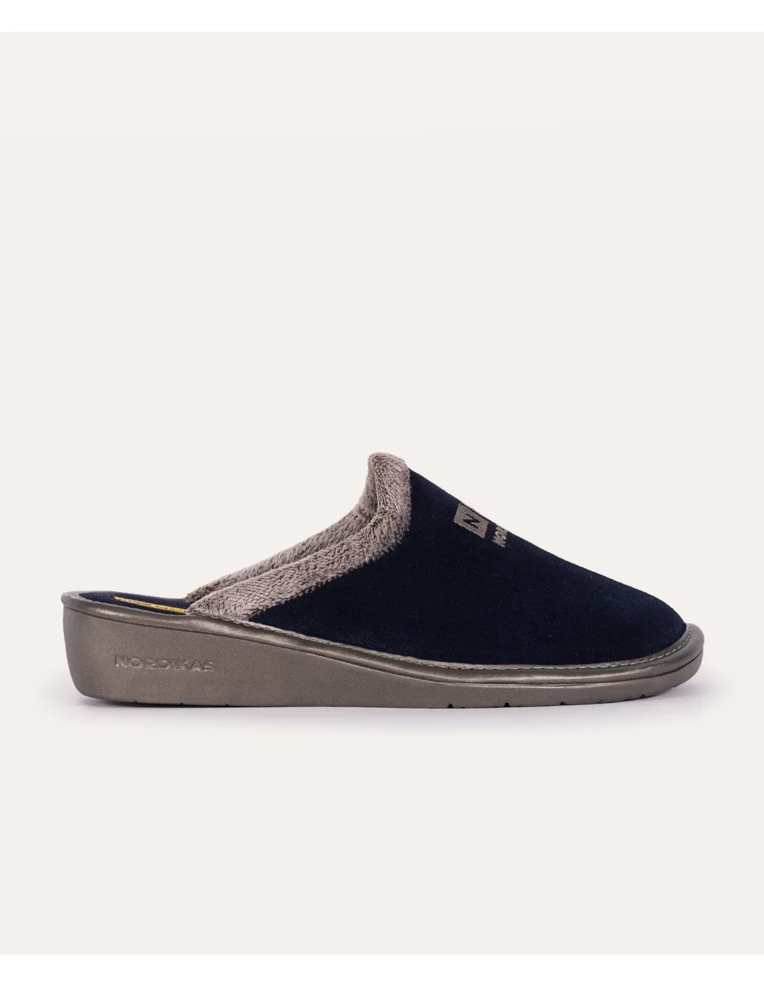 Nordikas 238 Womens Suede Mule Slippers Marine Blue sold by Shuperb