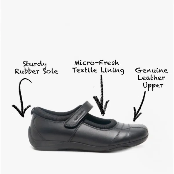 CLARA SNR Girls Leather School Shoes Black sold by Shuperb product image thumbnail 2