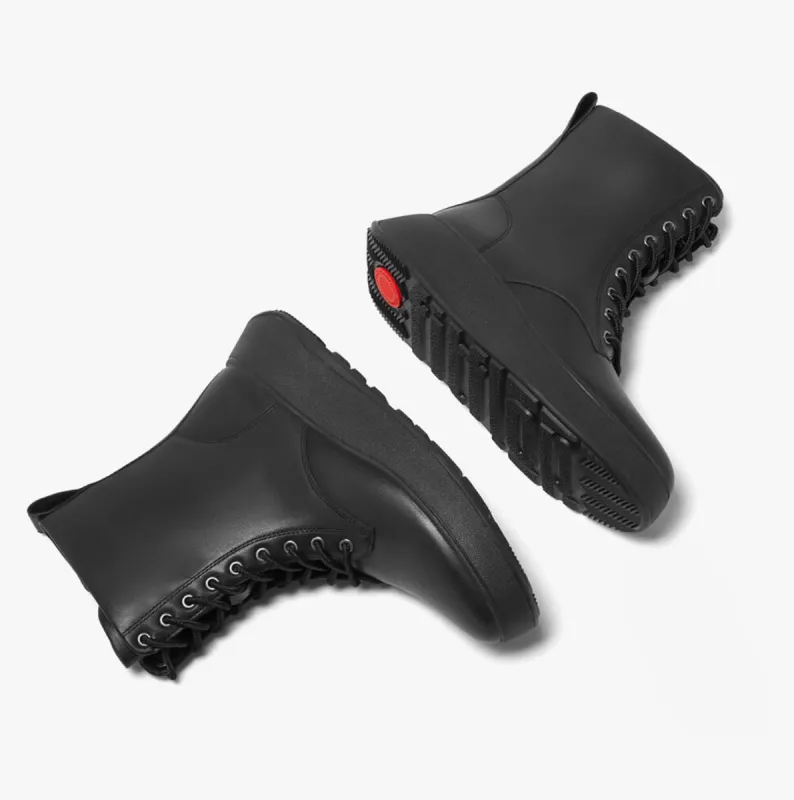 FitFlop F-MODE FLATFORM Womens Ankle Boots All Black sold by Shuperb