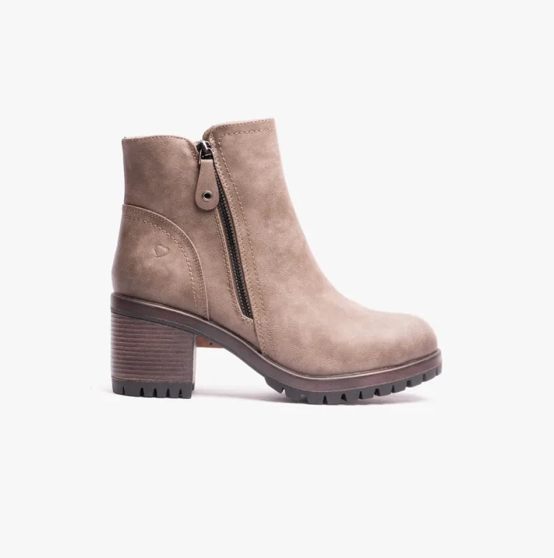 Heavenly Feet LARKIN Womens Ankle Zip Boots Earth sold by Shuperb