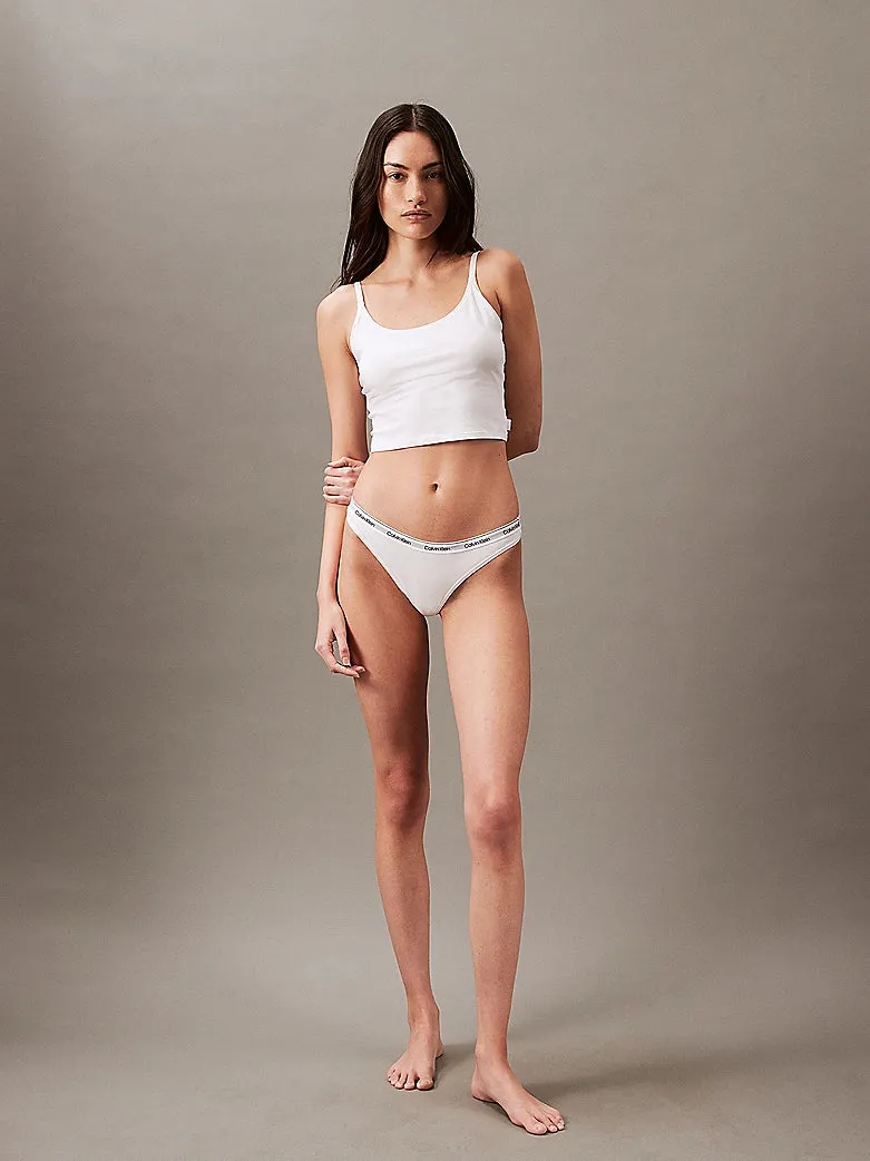 Calvin Klein MODERN LOGO Womens Thong Classic White sold by Shuperb product image thumbnail 3