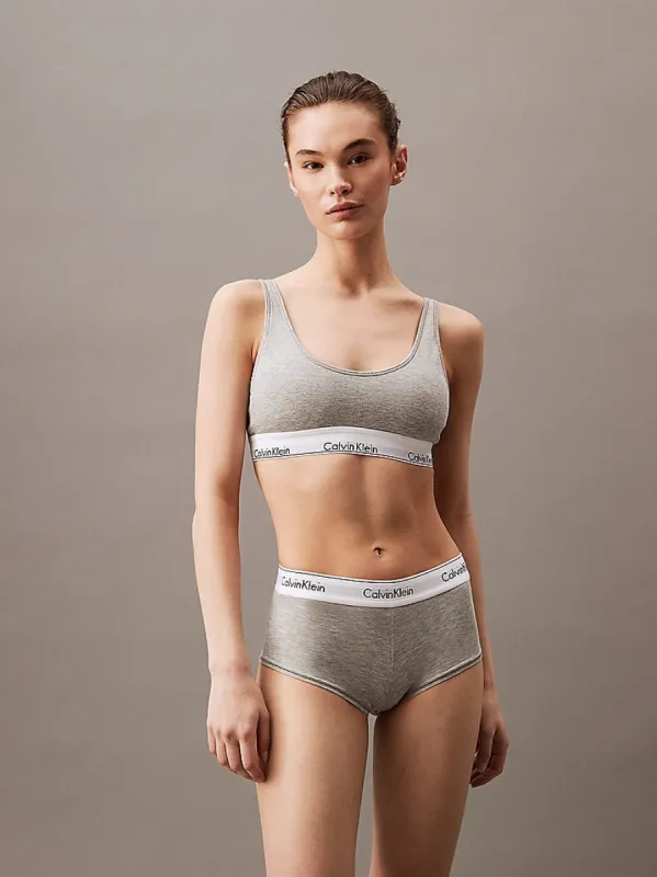 Calvin Klein MODERN COTTON High Waisted Boxers Womens Grey Heather sold by Shuperb