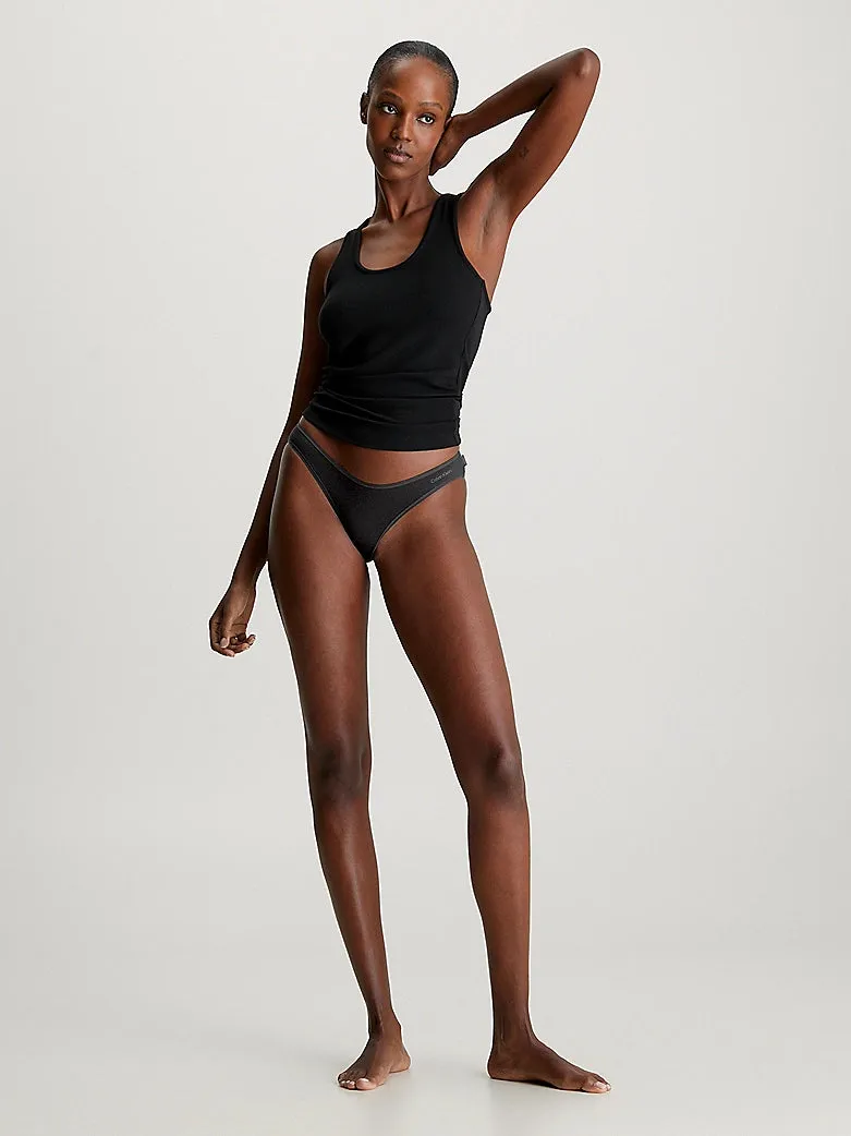 Calvin Klein IDEAL COTTON 3 Pack Womens Bikini Briefs Black sold by Shuperb