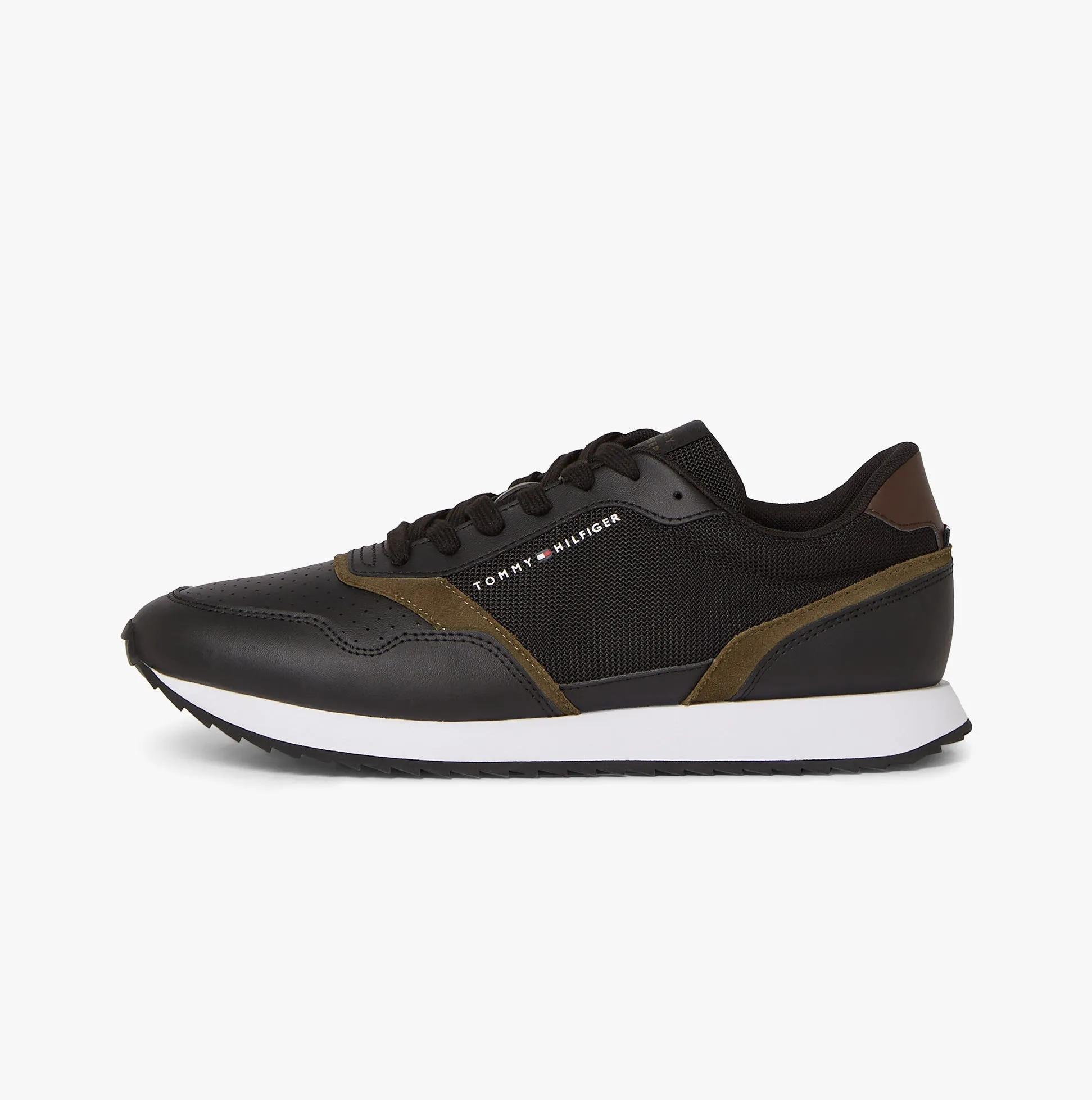 Tommy Hilfiger LEATHER SERRATED RUNNER Mens Trainers Black sold by Shuperb product image thumbnail 2
