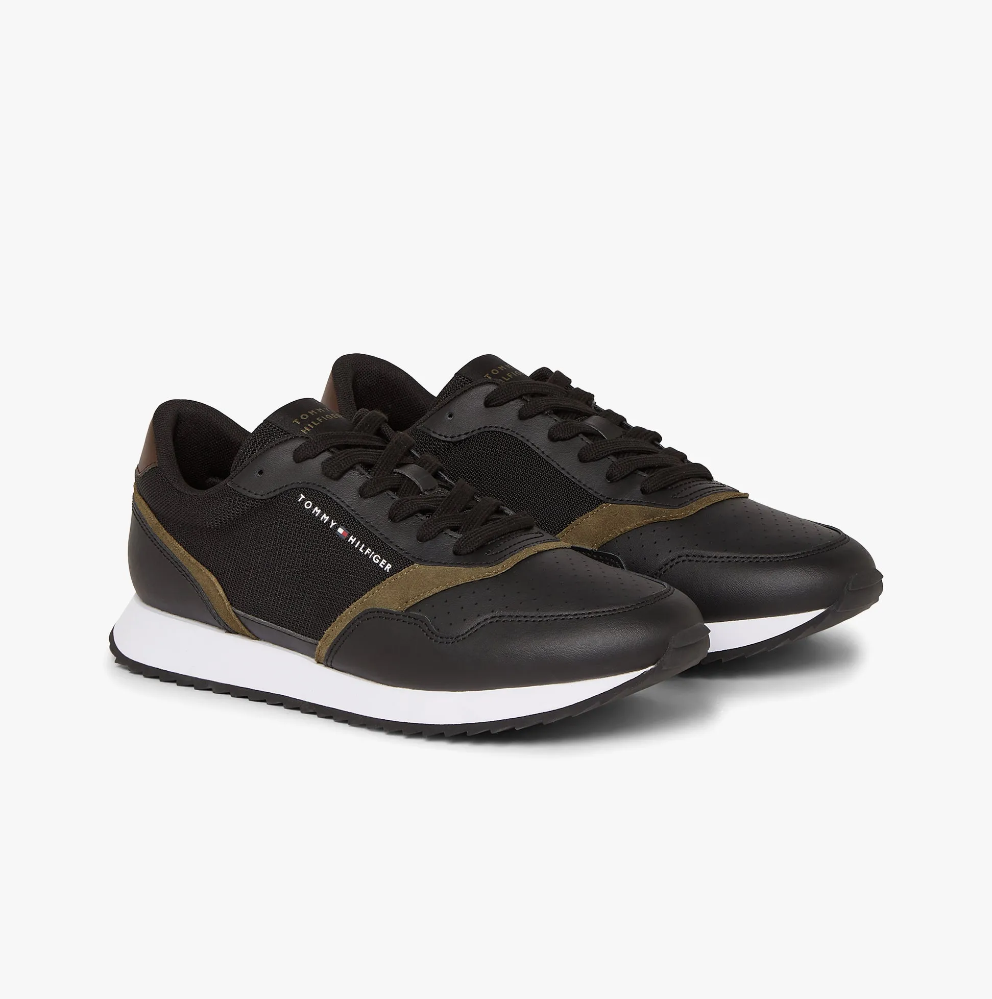 Tommy Hilfiger LEATHER SERRATED RUNNER Mens Trainers Black sold by Shuperb product image thumbnail 3