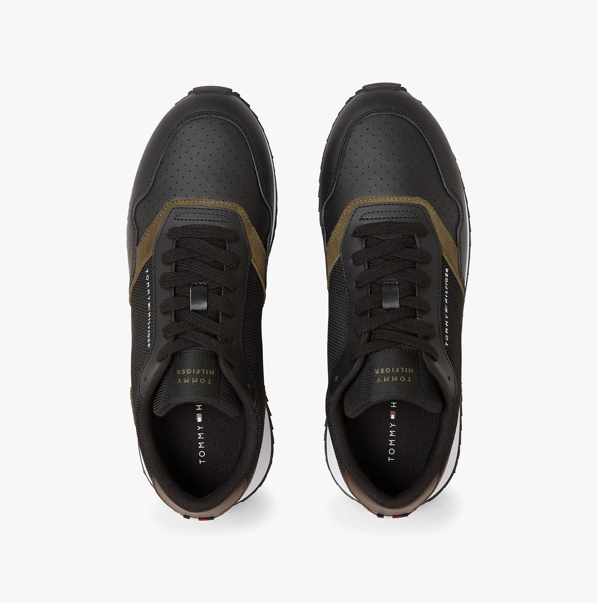 Tommy Hilfiger LEATHER SERRATED RUNNER Mens Trainers Black sold by Shuperb product image thumbnail 4