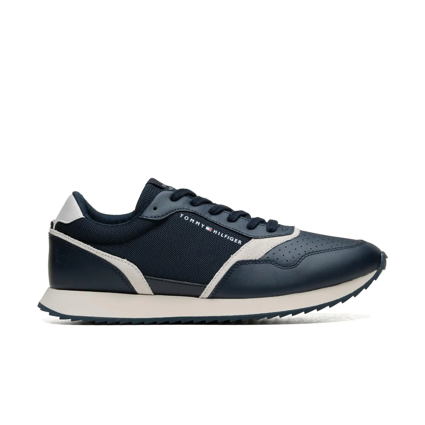 Tommy Hilfiger LEATHER SERRATED RUNNER Mens Trainers Desert Sky sold by Shuperb