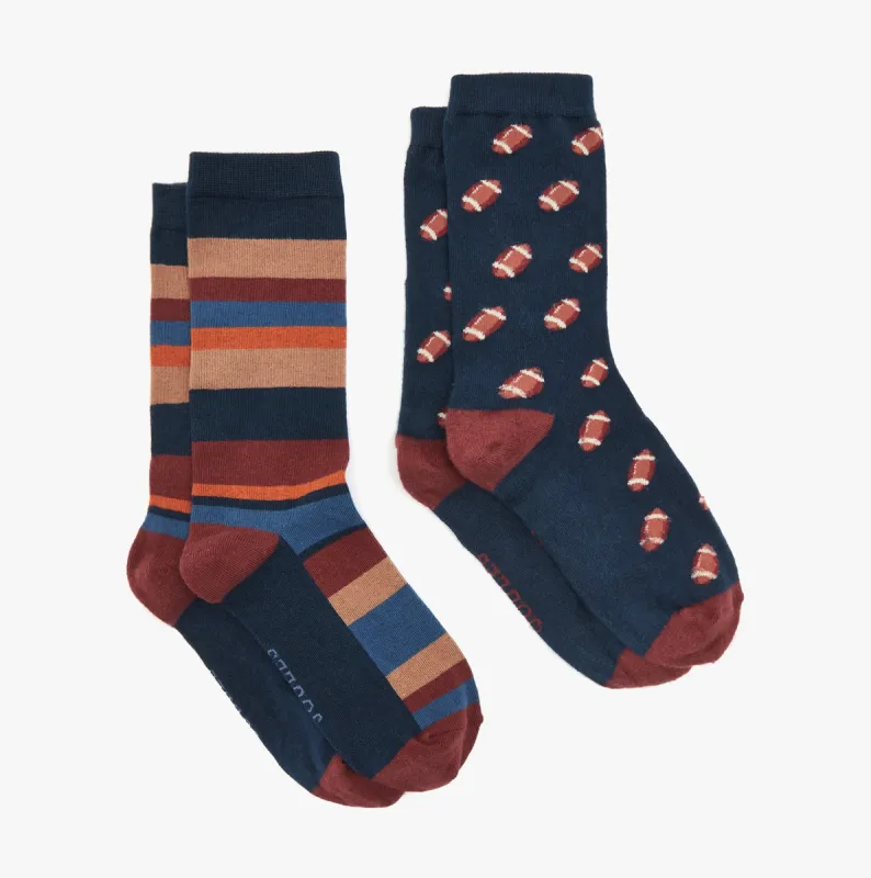 Joules KINGSBURY 2-Pack Mens Socks Navy Burgundy sold by Shuperb