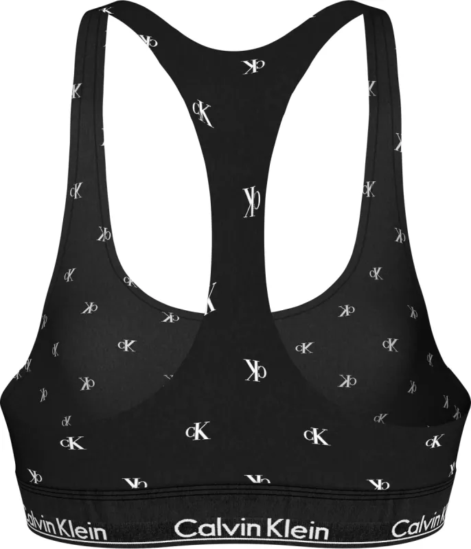 Calvin Klein MODERN COTTON Womens Unlined Bralette Black Diamond Logo Print sold by Shuperb
