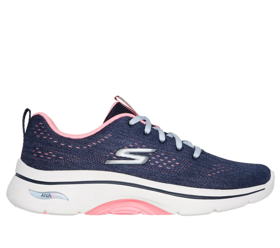 Skechers 125311/NVHP GO WALK ARCH FIT 2.0 - VIVID SUNSET Womens Trainers Navy/Hotpink sold by Shuperb
