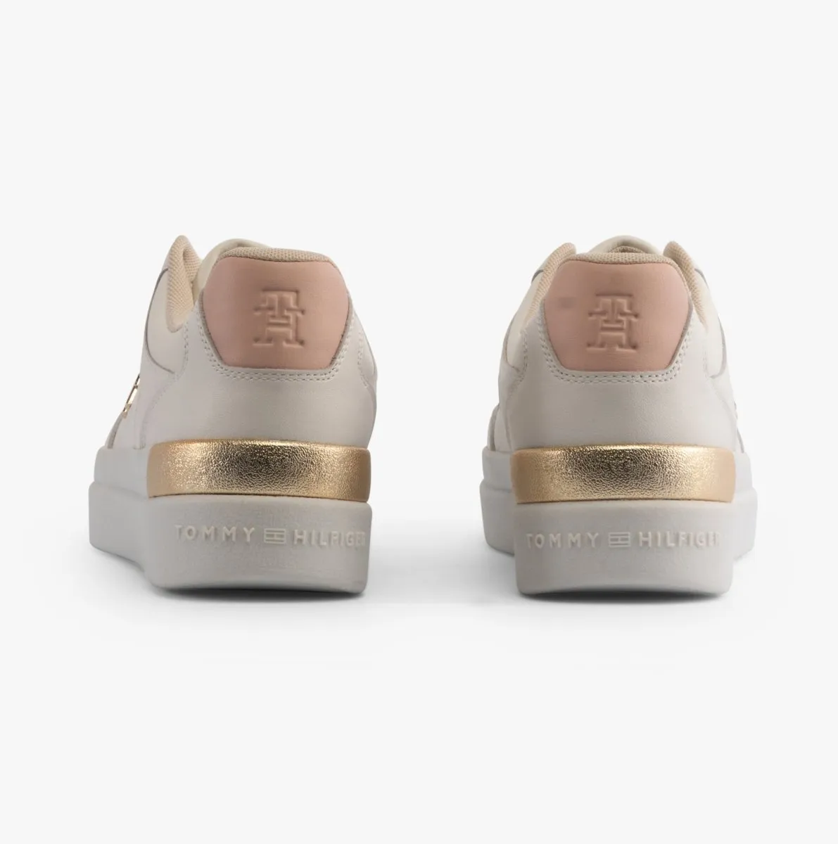 Tommy Hilfiger MONOGRAM METALLIC LEATHER Womens Court Trainers Ancient White sold by Shuperb product image thumbnail 4