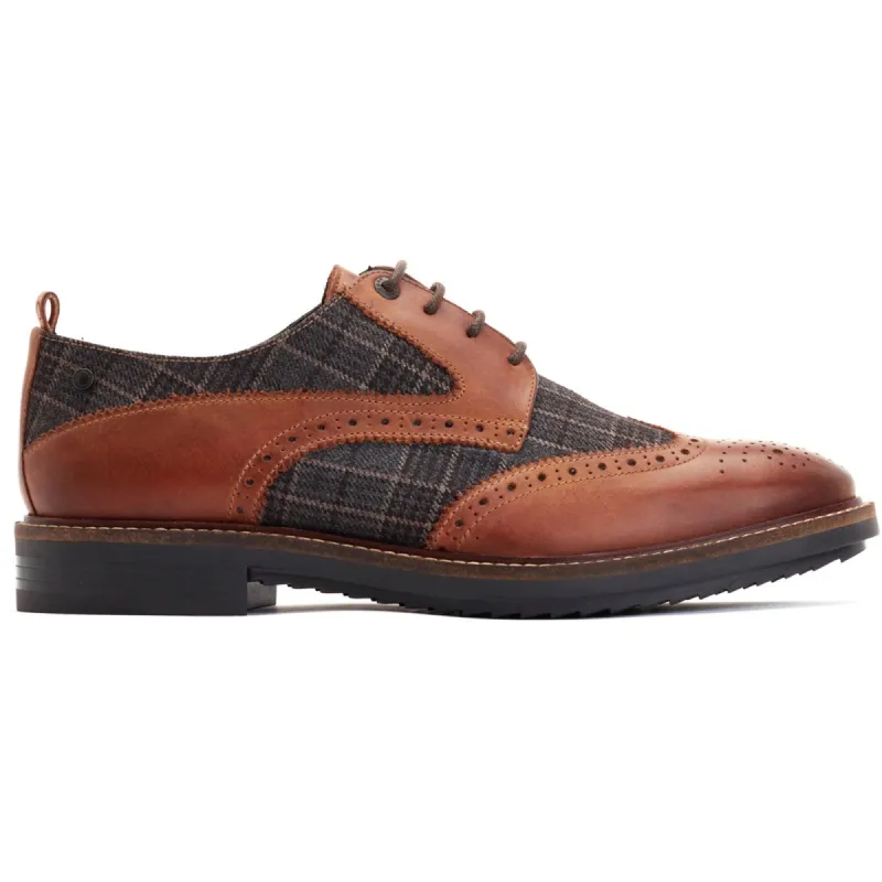 Base London NASHVILLE Mens Shoes Tan/Check sold by Shuperb