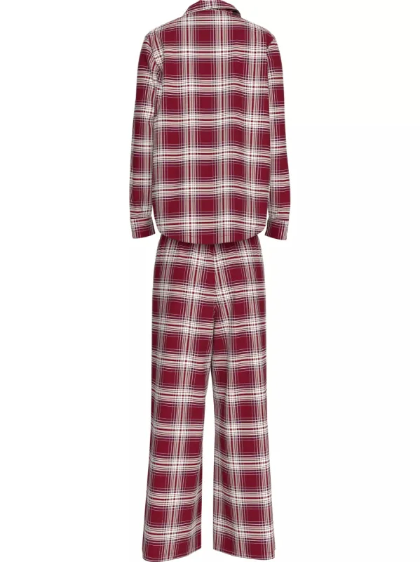Tommy Hilfiger ORIGINAL Womens Pyjama Set Plaid Check Deep Rouge sold by Shuperb