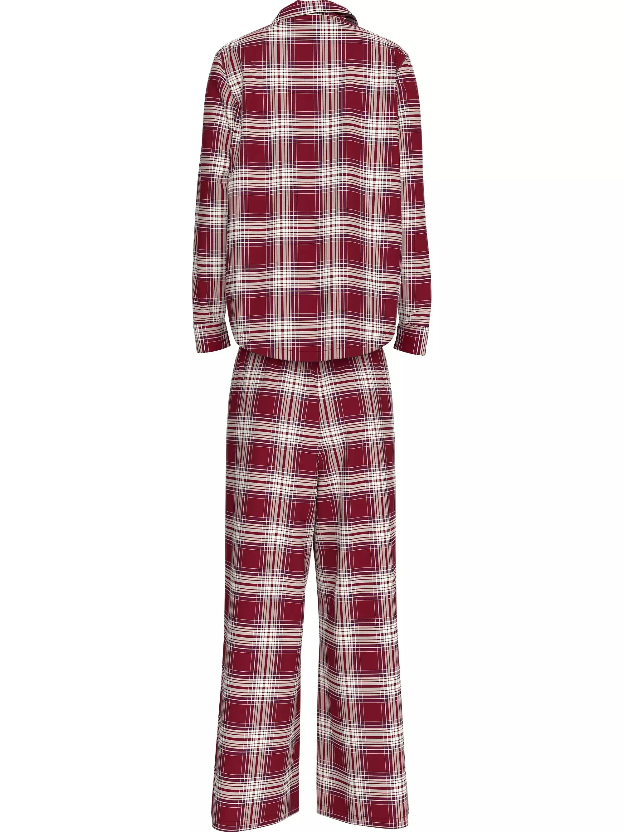 Tommy Hilfiger ORIGINAL Womens Pyjama Set Plaid Check Deep Rouge sold by Shuperb