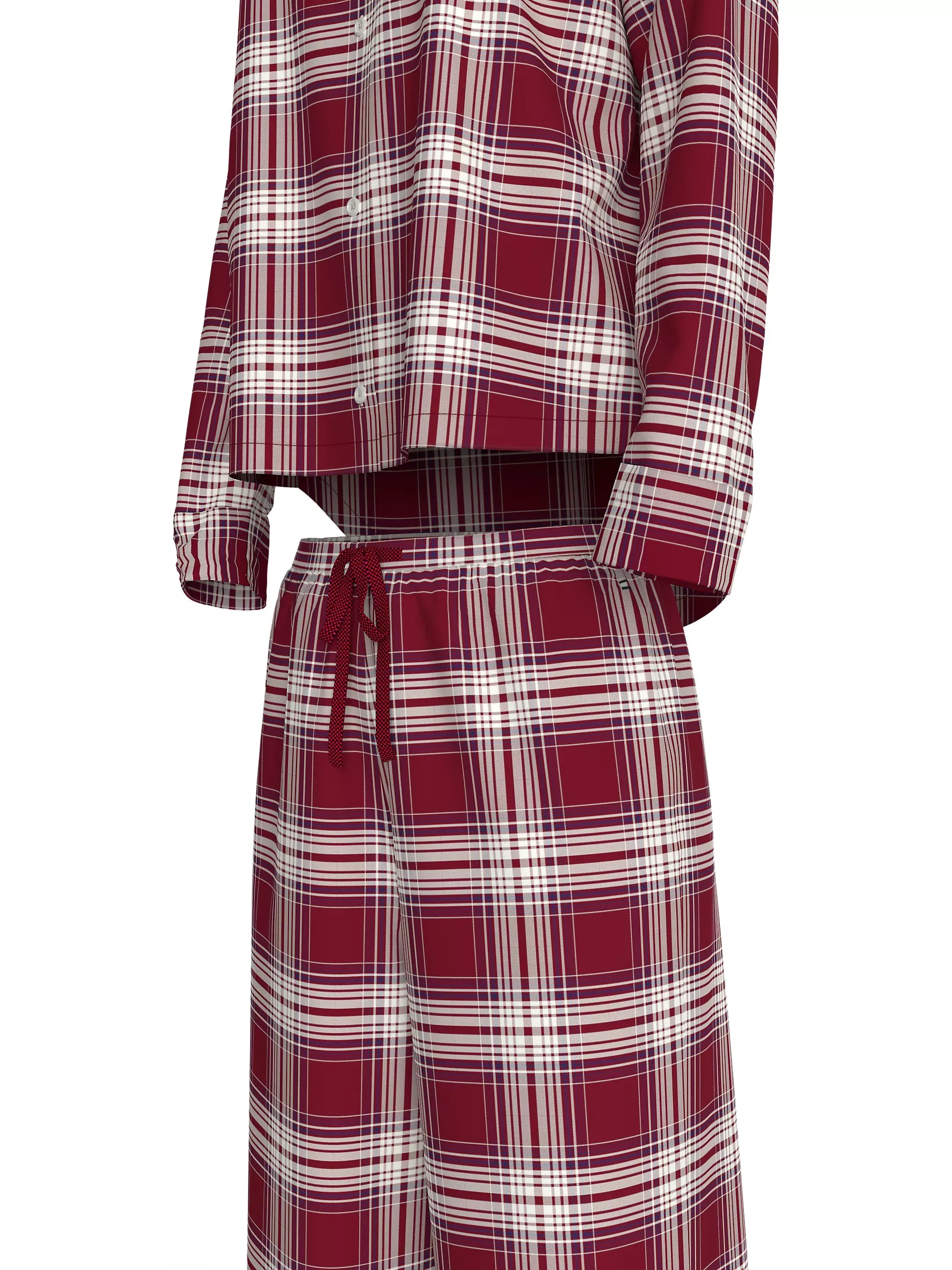 Tommy Hilfiger ORIGINAL Womens Pyjama Set Plaid Check Deep Rouge sold by Shuperb product image thumbnail 5