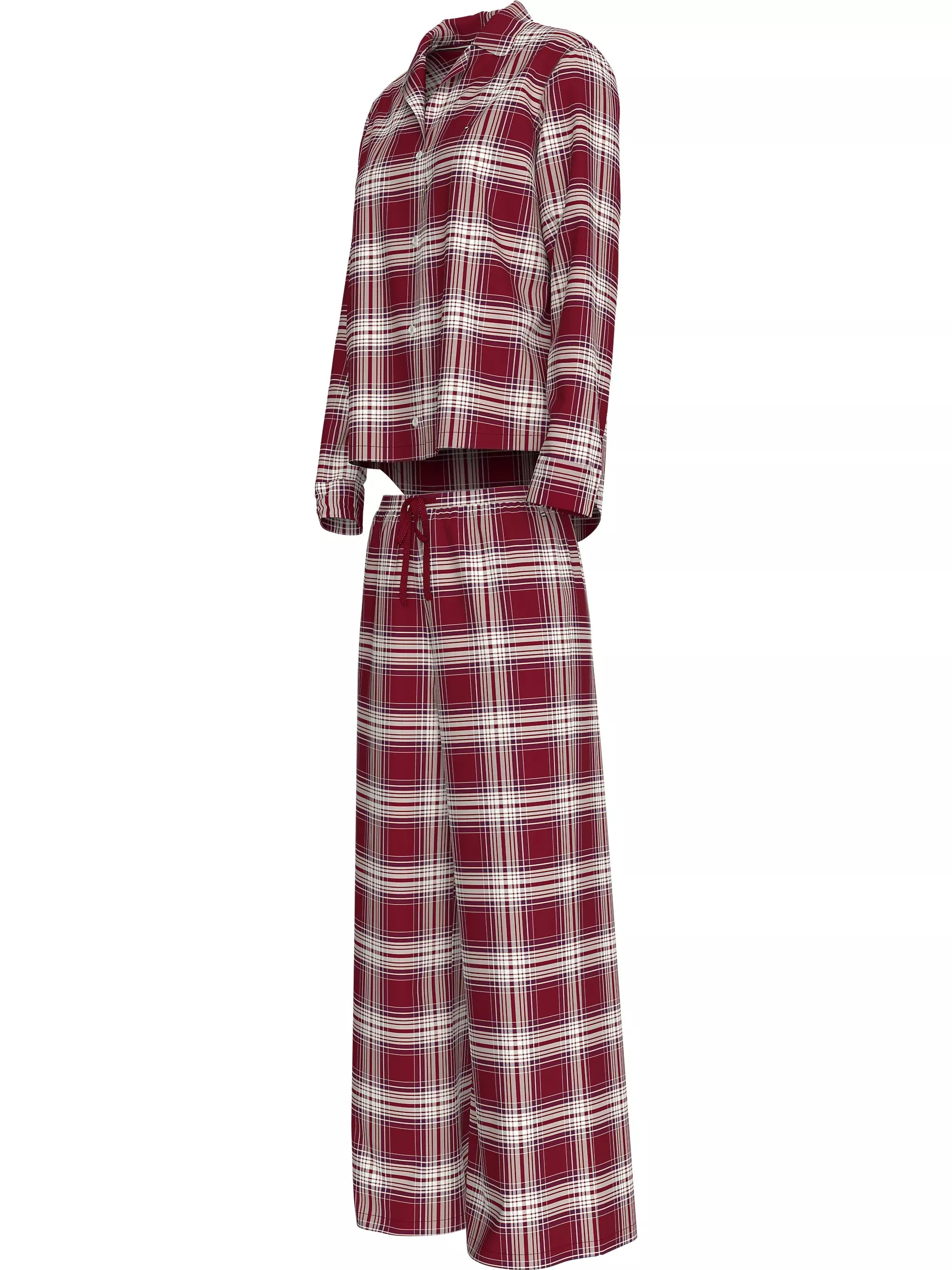 Tommy Hilfiger ORIGINAL Womens Pyjama Set Plaid Check Deep Rouge sold by Shuperb product image thumbnail 3