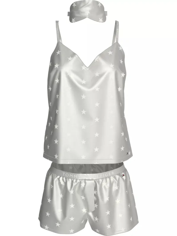 Tommy Hilfiger SATIN Pyjamas & Eye Mask Gift Set Womens Ivory sold by Shuperb