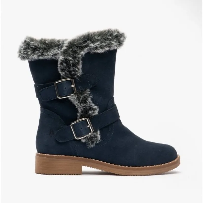 Hush Puppies MACIE Womens Leather Boots Navy sold by Shuperb