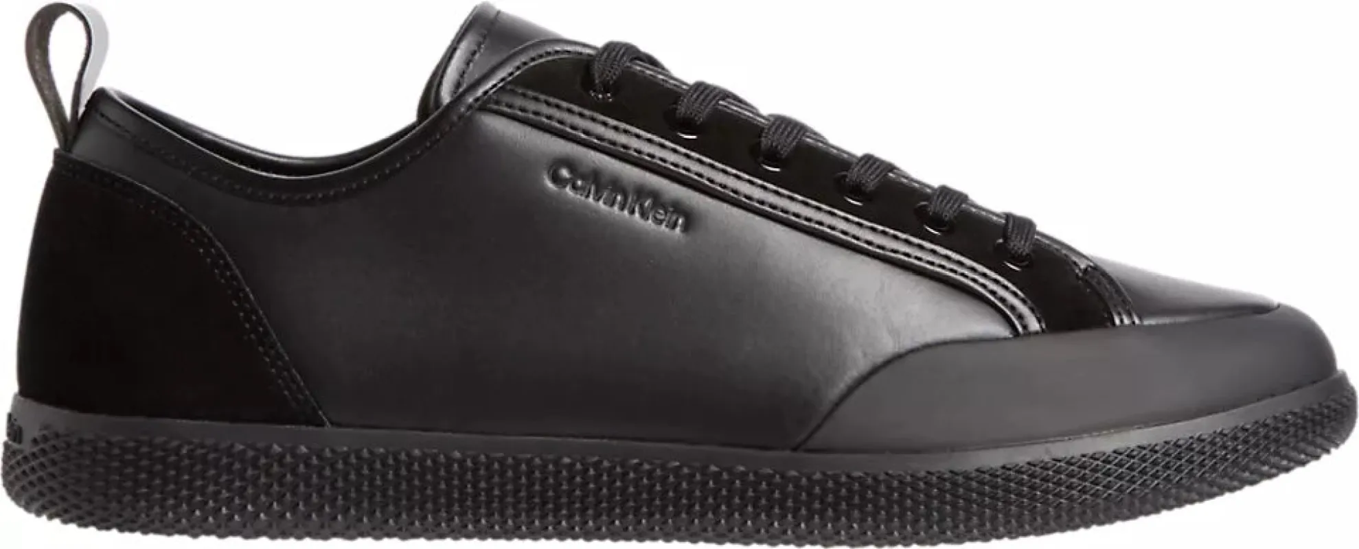 Calvin Klein LOW TOP LACE UP Mens Trainers Triple Black sold by Shuperb