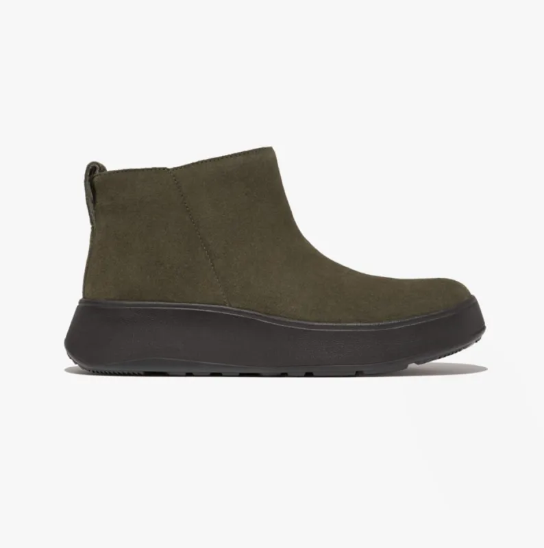 FitFlop F-MODE SUEDE FLATFORM Womens Ankle Boots Deep Olive made by Fitflop