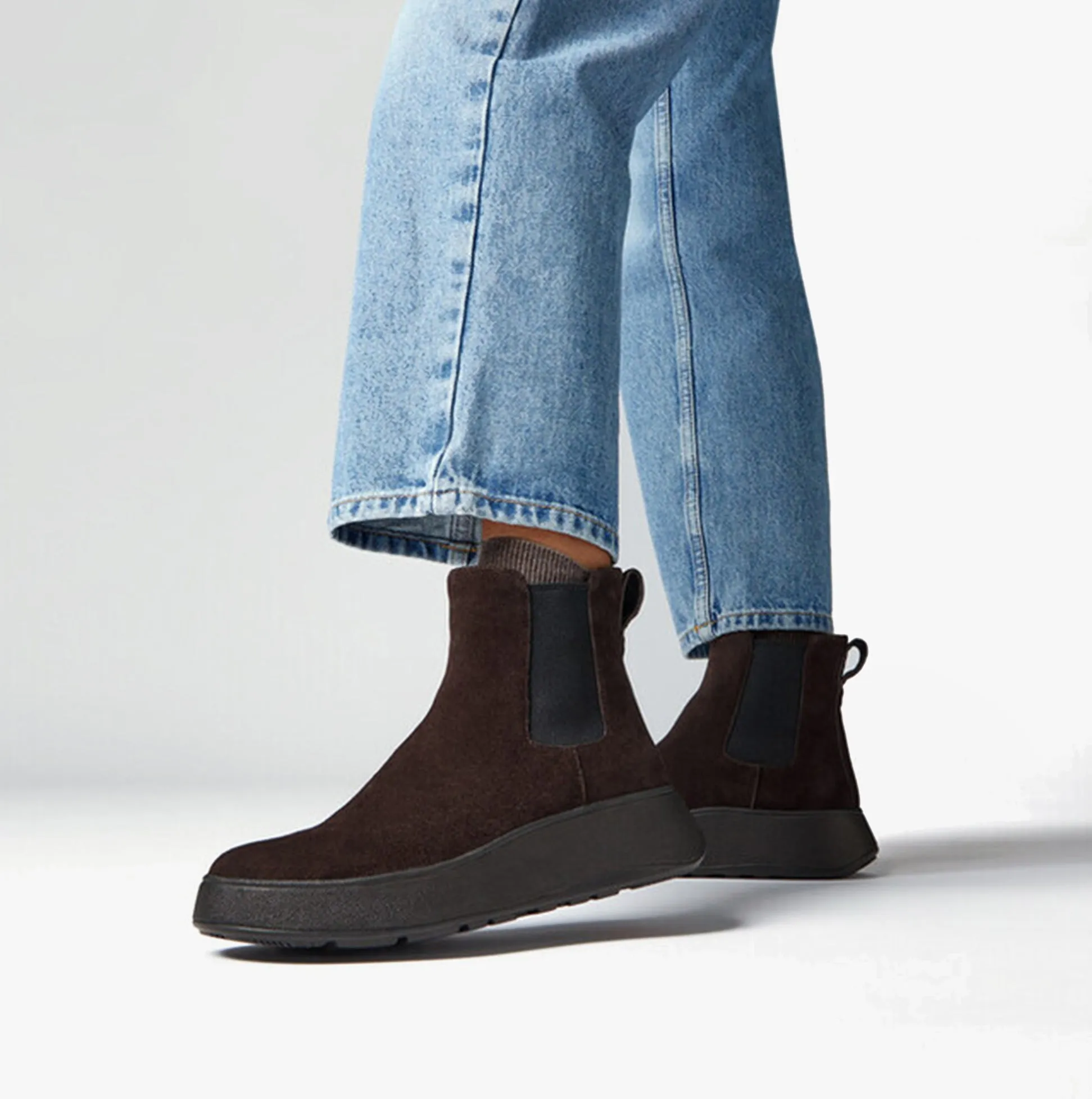 FitFlop F-MODE SUEDE FLATFORM Womens Chelsea Boots Chocolate Brown sold by Shuperb product image thumbnail 2