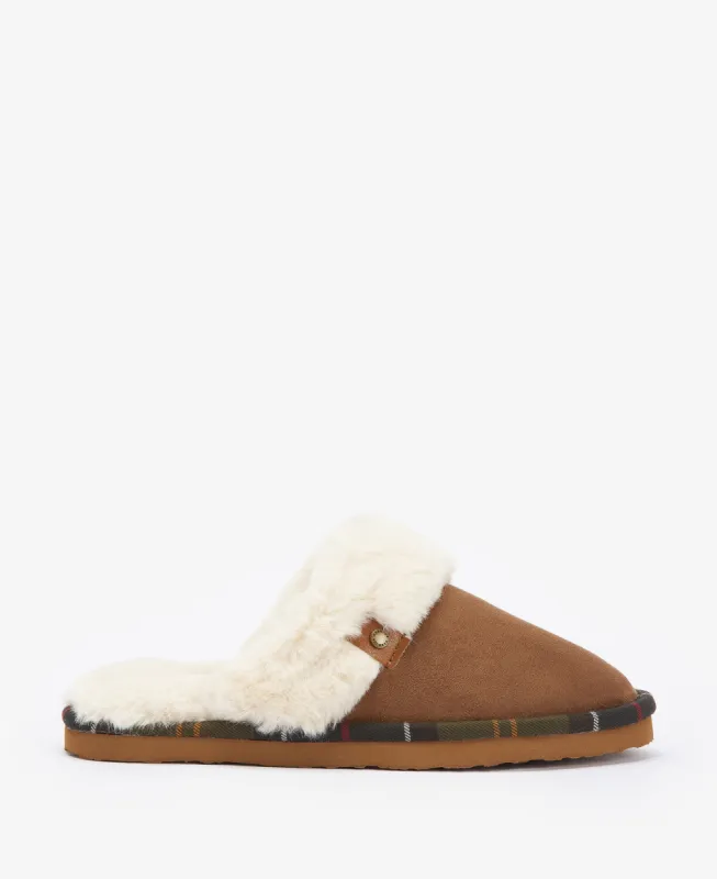 Barbour CLAUDIA Womens Mule Slippers Camel sold by Shuperb
