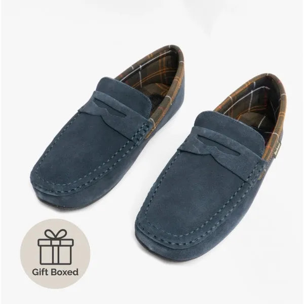 Barbour PORTERFIELD Mens Suede Loafer Slippers Navy sold by Shuperb product image thumbnail 2