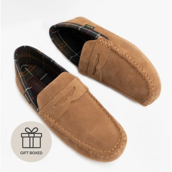 Barbour PORTERFIELD Mens Suede Loafer Slippers Dark Sand sold by Shuperb product image thumbnail 2