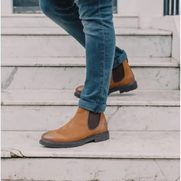 Hush Puppies PRESTON Mens Leather Chelsea Boots Tan Nubuck sold by Shuperb product image thumbnail 3