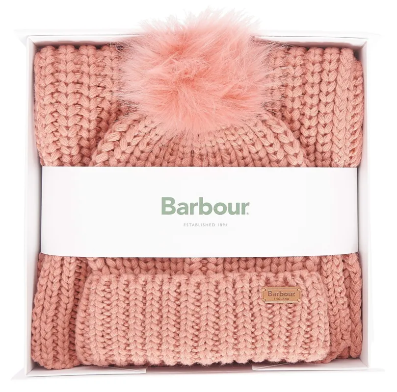 SALTBURN BEANIE & SCARF Gift Set Womens Pink Rust sold by Shuperb