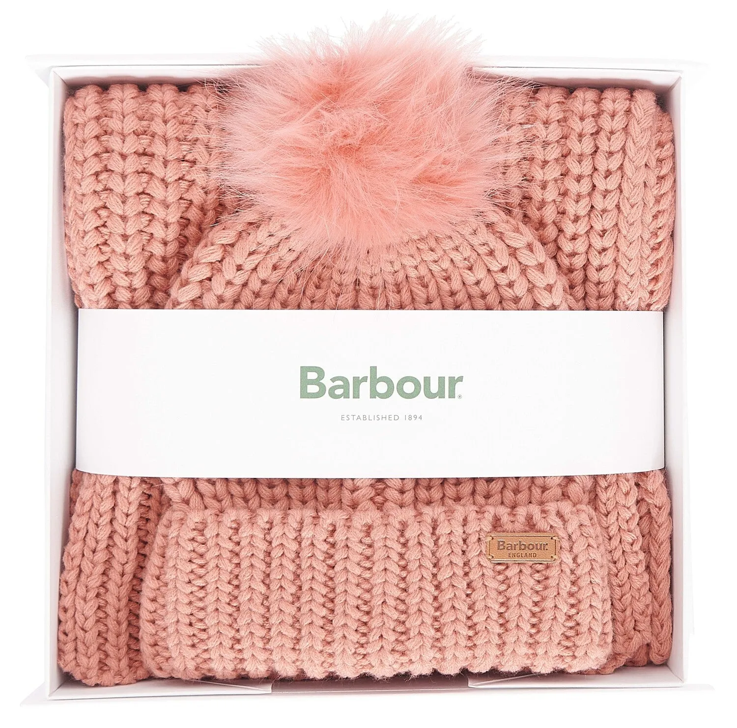 SALTBURN BEANIE & SCARF Gift Set Womens Pink Rust sold by Shuperb