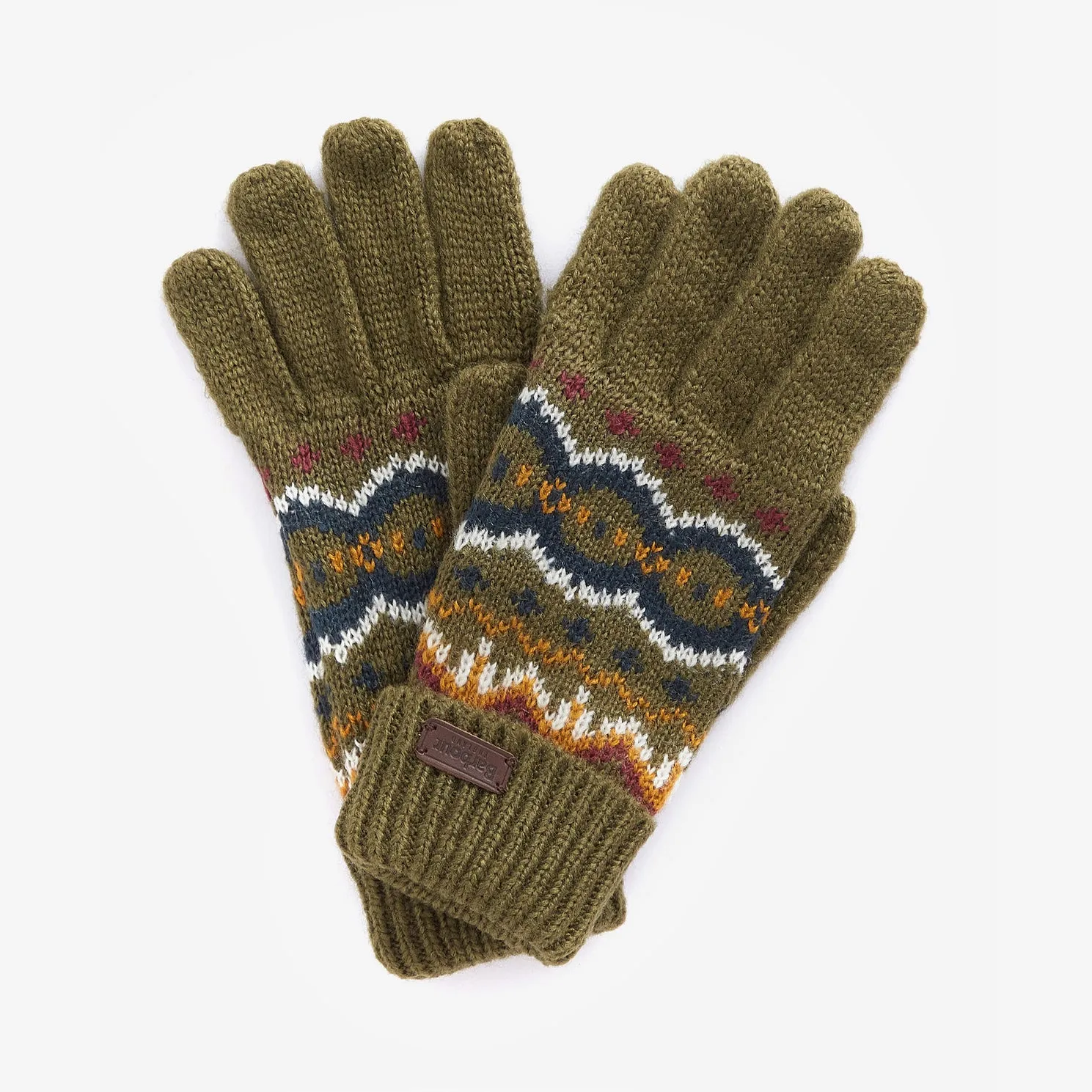 Barbour CASE FAIR ISLE GLOVES Mens Olive sold by Shuperb
