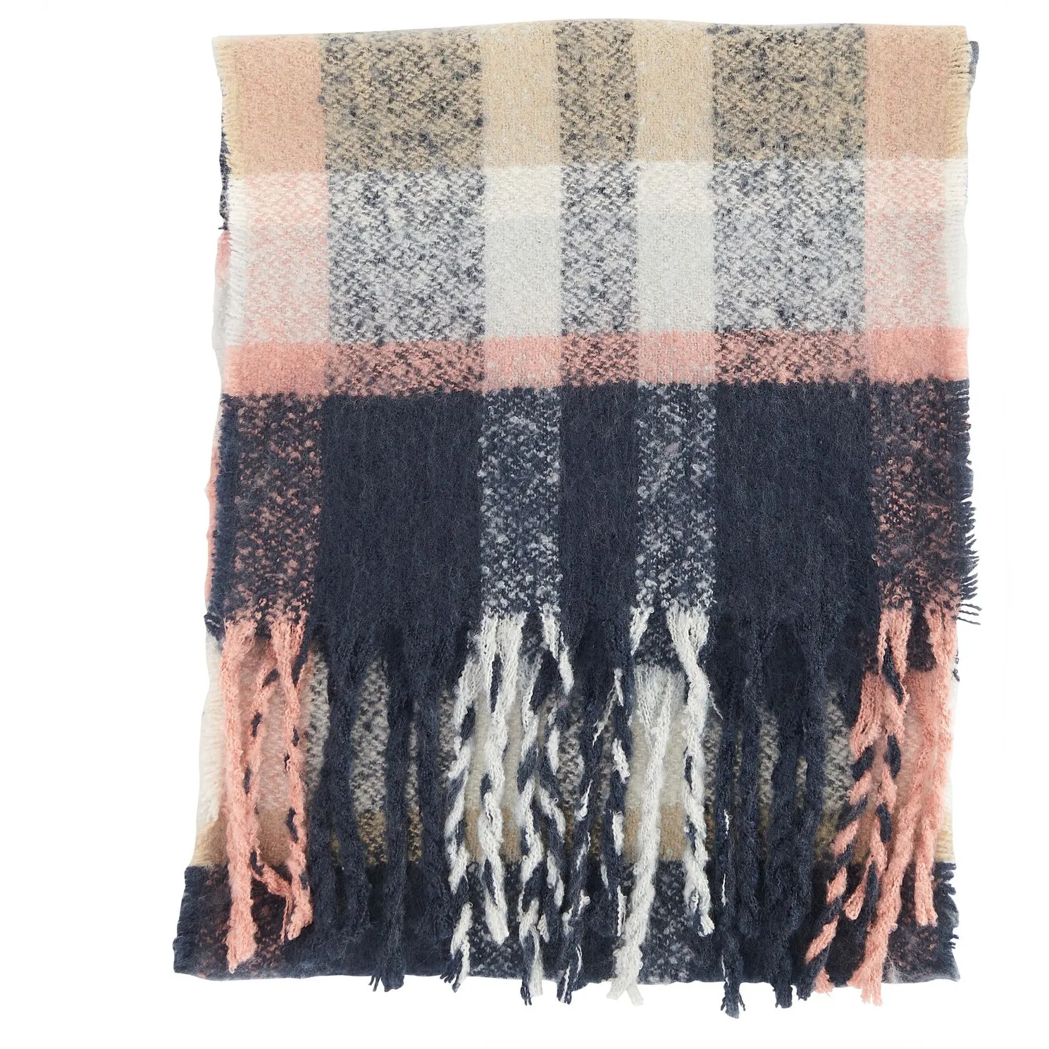 RAWSON CHECK Scarf Womens Navy/Pink Rust sold by Shuperb
