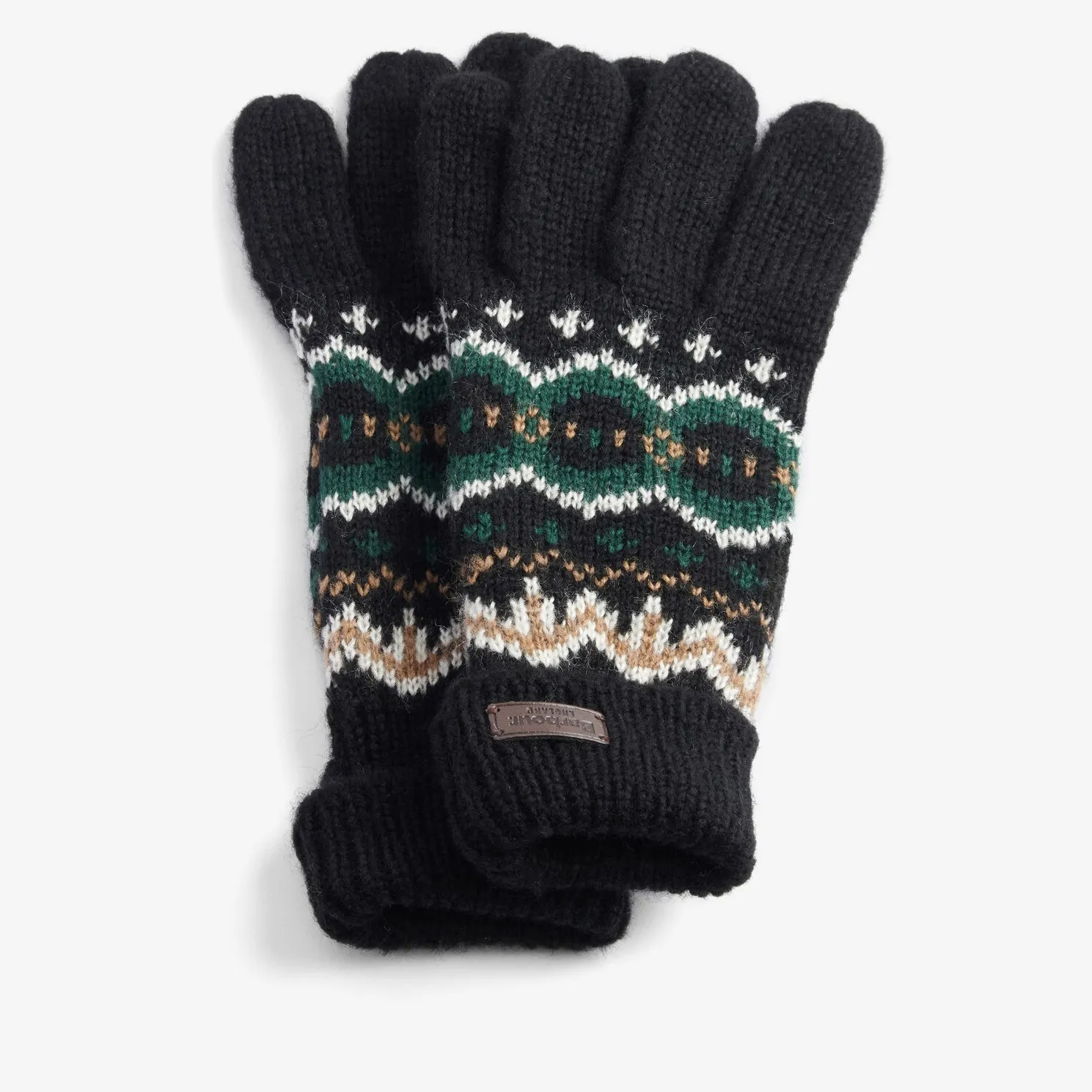 Barbour CASE FAIR ISLE GLOVES Mens Green Loch sold by Shuperb