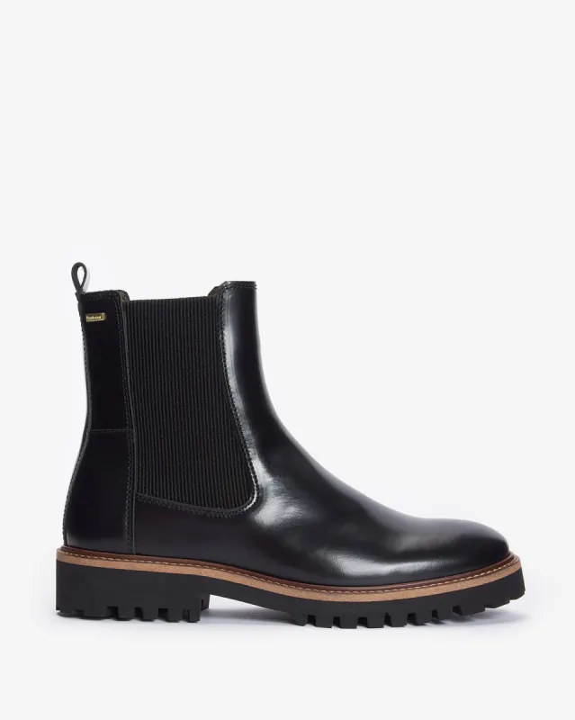 Barbour HARMBY Womens Chelsea Boots Black Polido sold by Shuperb