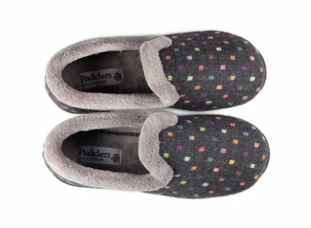 Padders REPOSE Womens (2E Fit) Full Slippers Charcoal sold by Shuperb product image thumbnail 3
