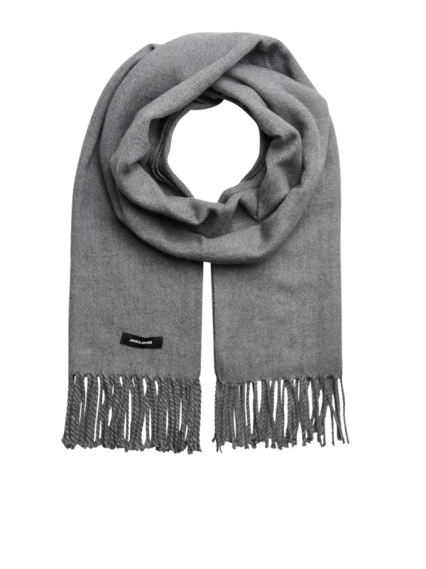 SOLID WOVEN Mens Scarf Grey Melange sold by Shuperb