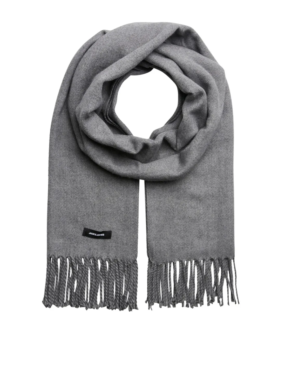 SOLID WOVEN Mens Scarf Grey Melange sold by Shuperb