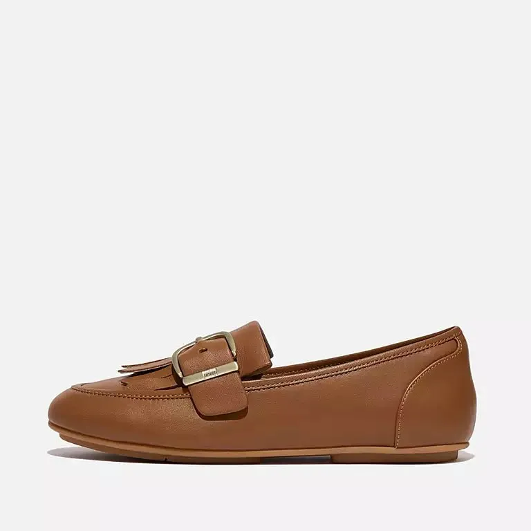 FitFlop ALLEGRO FRINGE BUCKLED Womens Loafers Light Tan sold by Shuperb