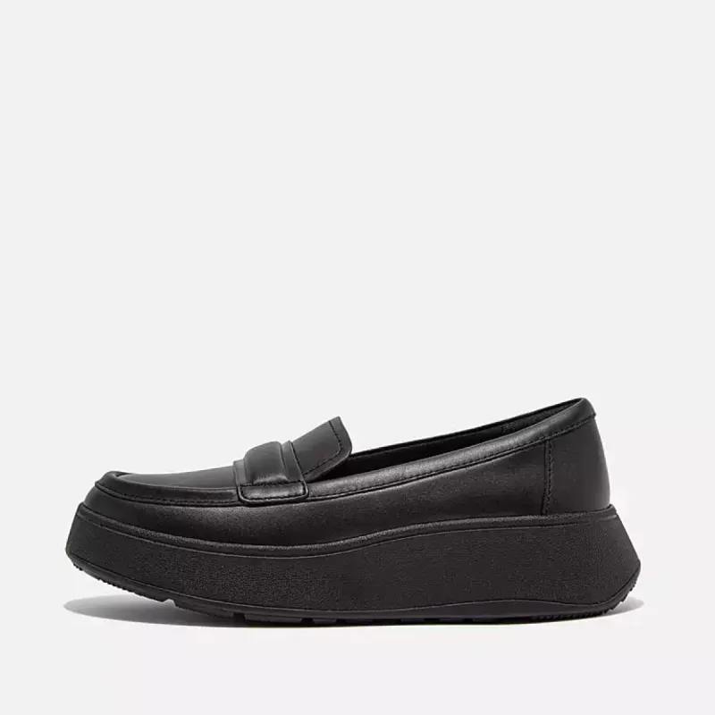 FitFlop F-MODE PADDED-DETAIL Womens Loafers All Black sold by Shuperb
