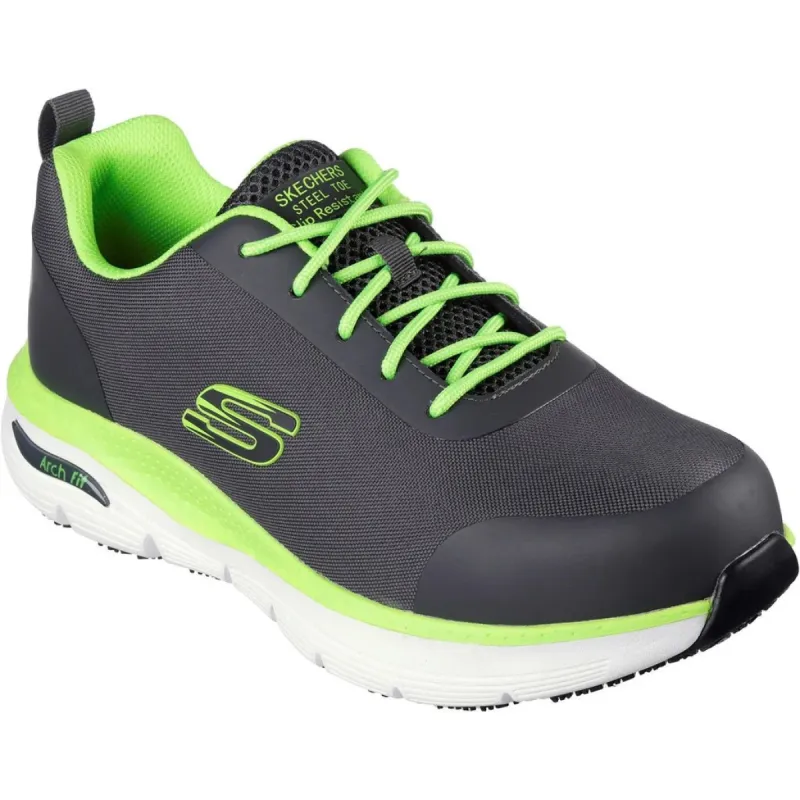 Skechers Work Skechers Work 200086EC ARCH FIT SR - RINGSTAP Mens Safety Trainers Charcoal/Lime sold by Shuperb