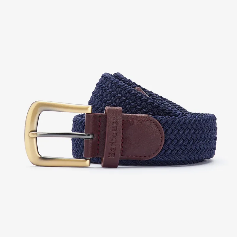 Barbour STRETCH WEBBING Mens Leather Belt Navy sold by Shuperb