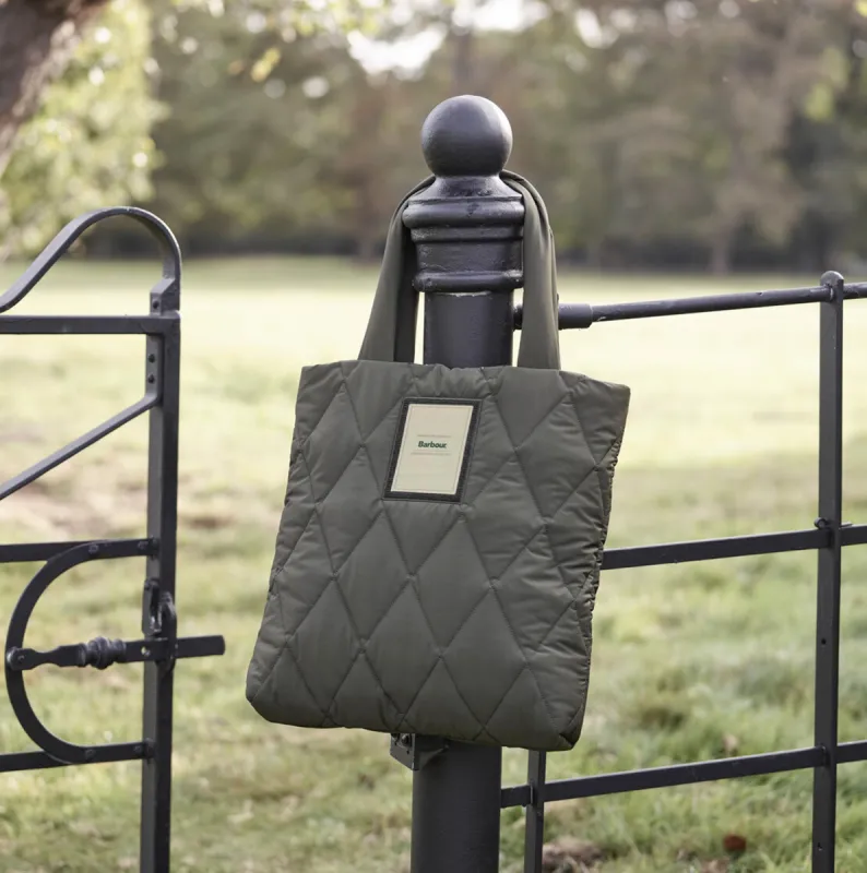 Barbour MARIAH QUILTED Womens Tote Bag Olive sold by Shuperb