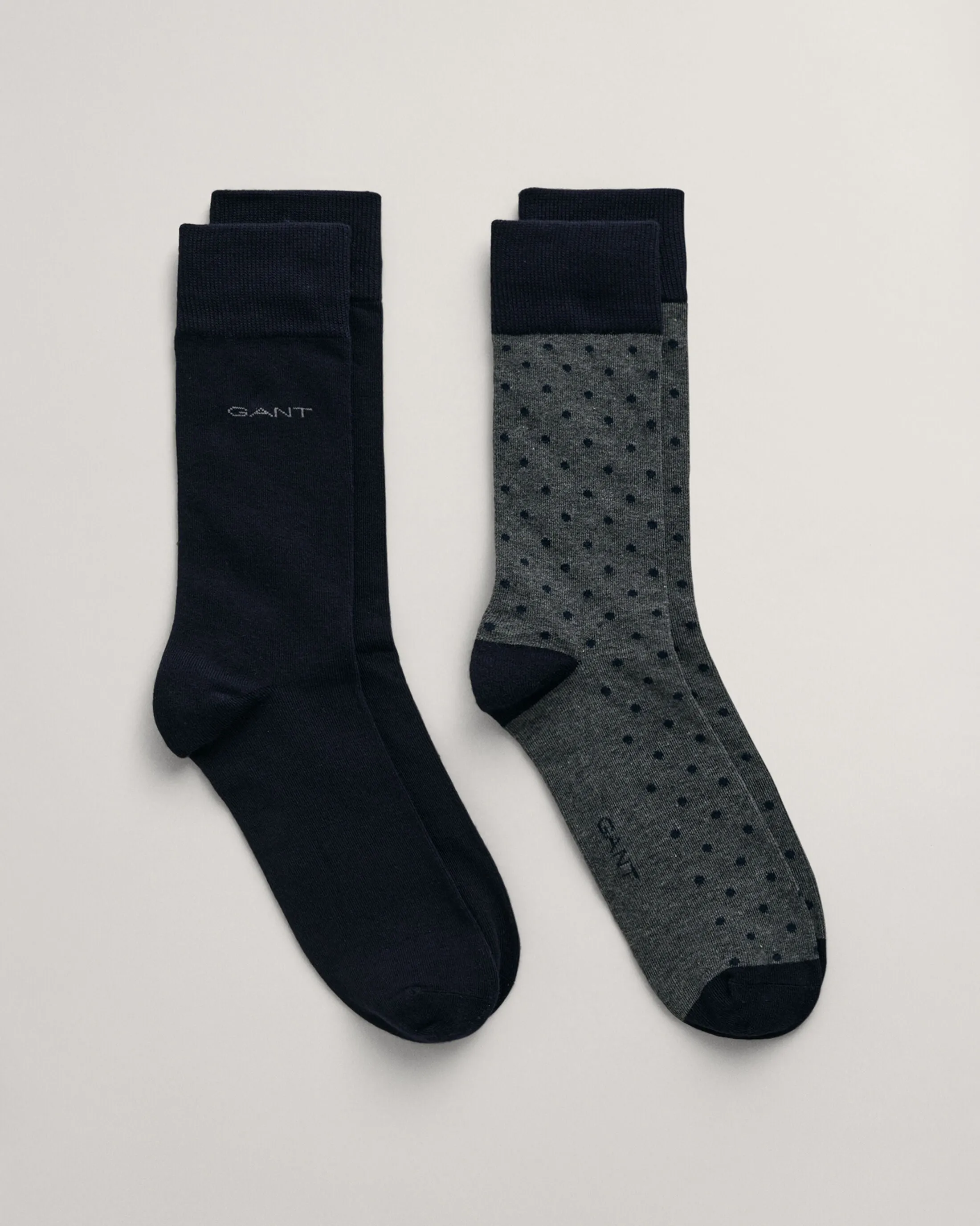DOT AND SOLID SOCKS 2-Pack Mens Charcoal Melange sold by Shuperb