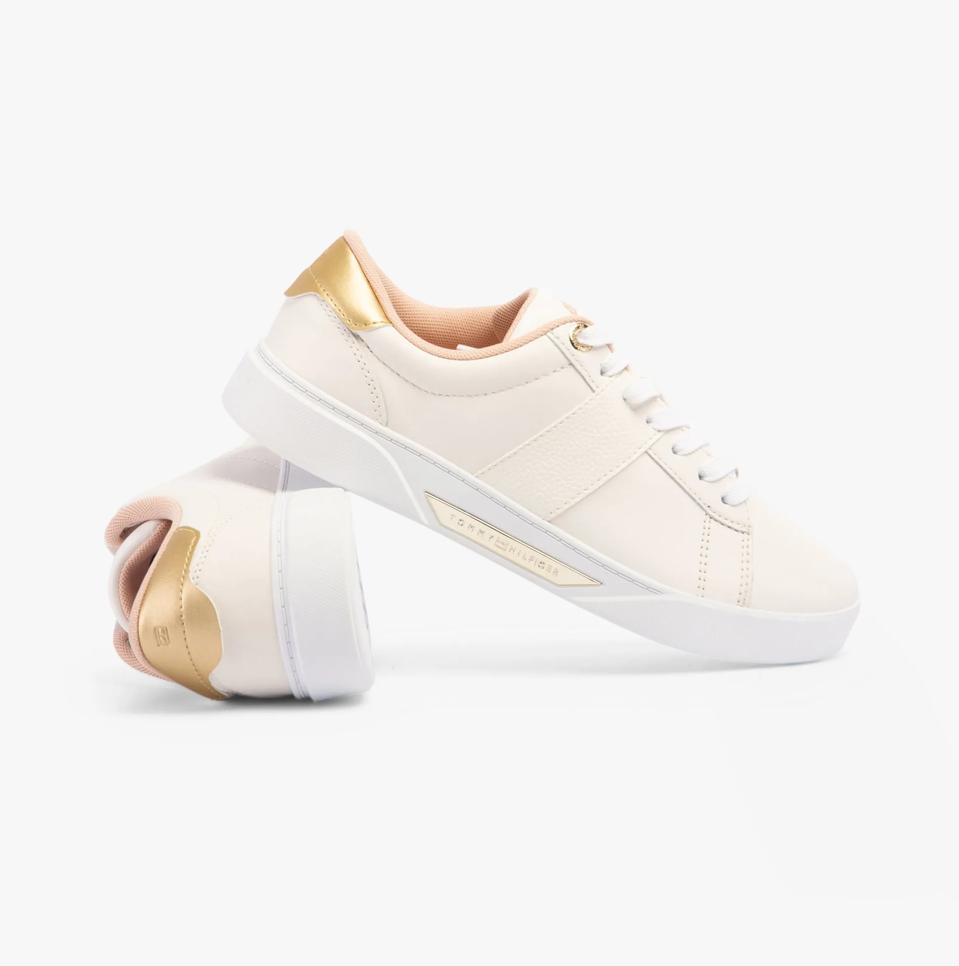 Tommy Hilfiger CASUAL CHIC Womens Leather Court Trainers Ancient White sold by Shuperb product image thumbnail 2